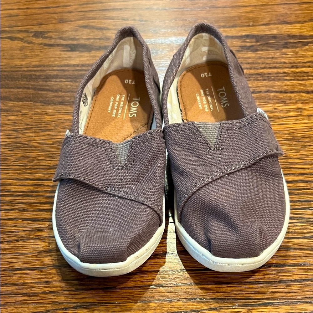 TOMS Kids Dark Brown Canvas Sneakers